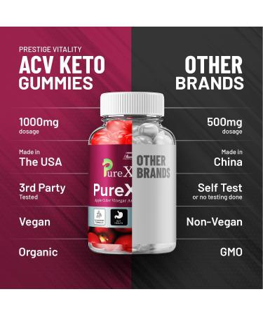PureXKeto ACV Gummies Dietary Supplement - PureX Keto Keto ACV Gummies with Apple Cider Vinegar & Pomegranate Juice Pure X Keto Gummies Reviews Advanced Weight Management (5 Pack - 300 Gummies) - Buy Online on GoSupps.com