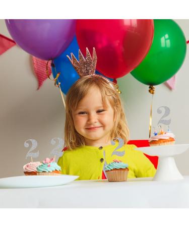 24 PCS Number 2 Cupcake Toppers 2nd Birthday Cupcake Picks Glitter Age Two Cake Picks for Second Happy Birthday Anniversary Baby Shower Party Supplies Silver Number 2 Silver - Buy Online on GoSupps.com