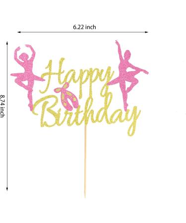 Arthsdite 1Pc Ballet Happy Birthday Cake Topper Ballerina Girl Dancing Cake Supplies Ballerina Girl's Birthday Party Decorations Ballet Dancer Cake Topper M - Buy Online on GoSupps.com
