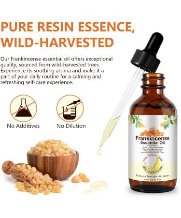 Premium Frankincense Essential Oil for Skin Face Body Wrinkles Scars Therapeutic Grade 100% Natural Pure Frankincense Oil for Face Diffuser Aromatherapy Bath Deeply Nourishing Body Massage Oil 60ml - Buy Online on GoSupps.com