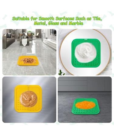 JOPHEK Dogs Lick Mat - 2 Pack BPA Free Slow Feeder for Dogs & Cats | 4 Shapes for Bathing & Training (Yellow + Green) - Buy Online on GoSupps.com