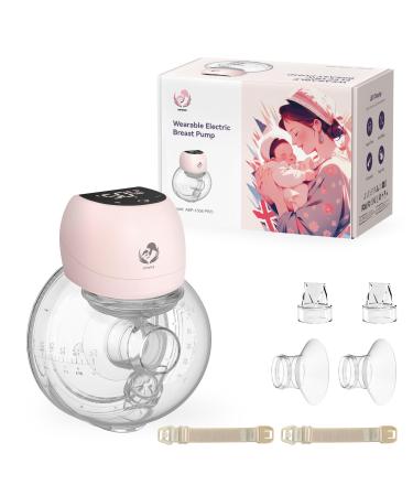 Milk pump electrically portable Anwike Ultralise Electrical milk pump 4 modes and 12 steps with LED display mode memory freehand electrical milk pump with 21/24mm flange BPA-free (pink)
