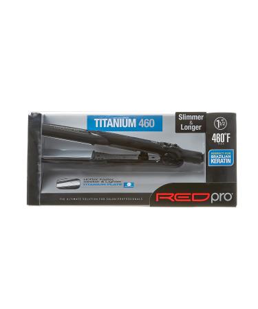 RED by KISS Pro Titanium 1 1/2 Inch Flat Iron Heats Up to 460 F Silky Straight Frizz-Free Results