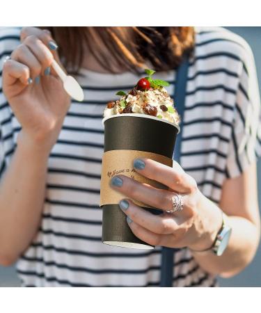 100 Pack 16 oz Black Paper Coffee Cups with Lids, Sleeves, and Stirring Sticks - Perfect for Hot & Cold Beverages at Home, Stores, and Cafes - Buy Online on GoSupps.com