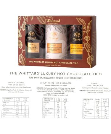 Whittard of Chelsea Luxury Hot Chocolate 3 x 350g - Rich and Decadent Cocoa Mix - Buy Online on GoSupps.com