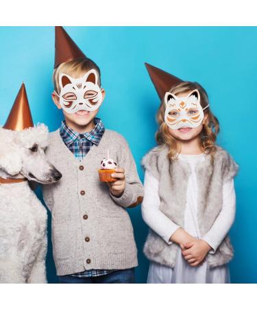 Buy Ifundom Cat Mask - 5 Pack DIY Hand-Painted White Paper Mache Masks for Masquerade & Costume Accessories - International Shipping - Buy Online on GoSupps.com