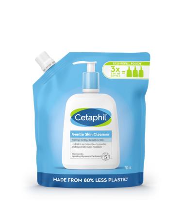 Cetaphil Gentle Skin Cleanser Eco Refill Pouch 710ml Face & Body Wash for Normal to Dry Sensitive Skin Soap Free with Niacinamide 710ml Refill