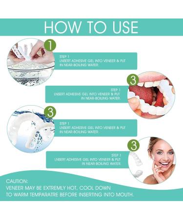 Buy Frenzify Comfortable Veneers - 2 Pairs of Top & Bottom False Teeth for Men & Women | Perfect Provisional Dentures for Missing Teeth - Buy Online on GoSupps.com