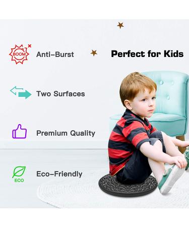 EVERYMILE Inflated Balance Board Wobble Cushion - Extra Thick Core Exercise & Physical Therapy Training for All Ages - Black - Buy Online on GoSupps.com