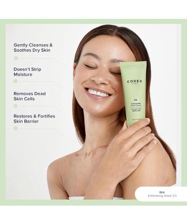 Bia Exfoliating Face Wash 2.0 | Gentle Creamy Cleanser for Dry & Sensitive Skin | Cruelty-Free & Vegan Skincare with Jojoba Oil & Milk Thistle (100ml - Buy Online on GoSupps.com