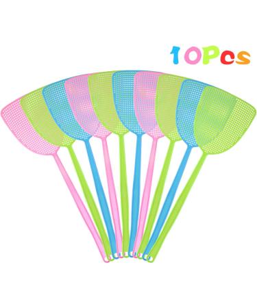 TuParka 10 Pack Fly Swatters - Manual Pest Control Long Handle Plastic Insect Swatters in Blue Green & Pink for Home Use - Buy Online on GoSupps.com