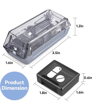 Fullicon Pill Cutter | V-Shape Holder | Sharp Blade Tablet Splitter | Large Pill Organizers | Grey - Buy Online on GoSupps.com