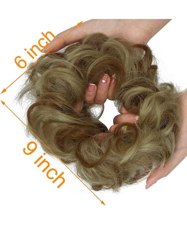 OMGREAT 2PCS Thick Curly Wavy Hair Buns & Ponytail Extensions in Ash Blonde Mix Ginger - Updo Messy Bun Hairpieces for Women & Girls - Buy Online on GoSupps.com
