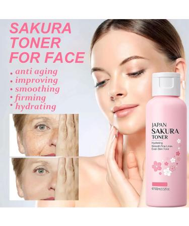 Sakura Toner for Face - Sakura Face Toner Essence Water - Sakura Water for Face - Moisture Hydrate Plump Facial Toner for Women - Smooth Tender Restore Elasticity - Improve Radiant Firm Lift Skin Pore - Buy Online on GoSupps.com