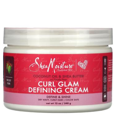 SHEA MOISTURE Curl Glam Defining Cream Coconut Oil & Shea Butter w/Prickly Pear - 12 oz.