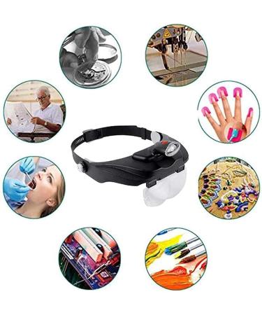 Reading Magnifier 4 Lens Magnifier Led Light Handsfree Headband Magnifier Lamp Headband Glasses Magnifying Glasses for Reading Jewelers Sewing Craft Beauty Interesting Lofty Ambition - Buy Online on GoSupps.com