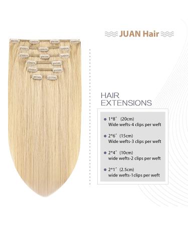 Bleach Blonde Clip in Hair Extensions 20 Inch #613 | 70G 100% Remy Human Hair for Fashion Women - Buy Online on GoSupps.com