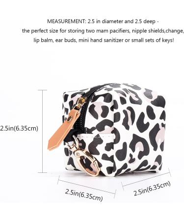 Rianpesn Stylish Leopard Pacifier Bag - Zip Holder for Diaper Bag Fits 2 Pacifiers | International Shipping - Buy Online on GoSupps.com