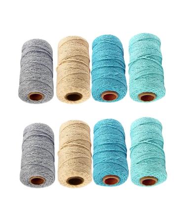 Coheali 8 rolls twisted cord rope knit cord for tinkering natural kitchen thread gift diy craft thread nylon cord Colored cord macrame accessories wrap rope bakery small roll