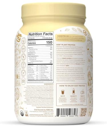 KOS Organic Plant Protein Vanilla 2.4 lb - Vegan Protein Powder for Muscle & Health - Buy Online on GoSupps.com