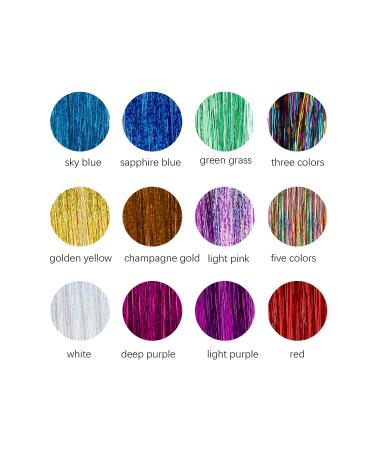 AIEX 12 Colors Tinsel Hair Strands Kit - 2600 Strands of Sparkling Hair Extensions for Women Girls & Kids - Perfect for Parties & Celebrations - Buy Online on GoSupps.com