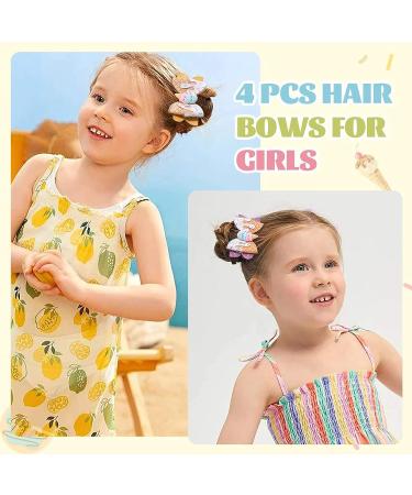 Ice Cream Hair Bows for Girls - 4 Pcs Glitter Hair Clips - Sparkly Alligator Toddler Bows for Birthday Party - Kids Hair Accessories - Buy Online on GoSupps.com