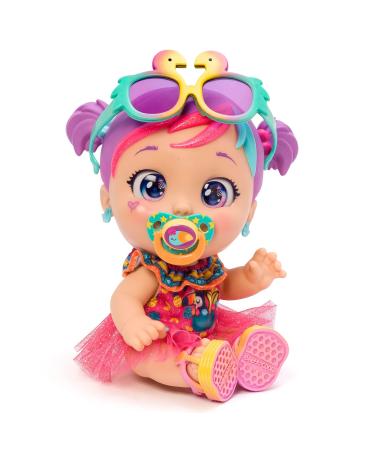 Baby Cool Mini Mia-doll with clothes shoes and exclusive accessories colorful and tropical style including 2 T-shirts 1 tutu 1 pacifier 1 sunglasses and earrings