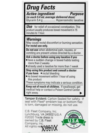 Marble Medical Fleet Liquid Glycerin Suppositories 4 Each (Pack of 3) - Buy Online on GoSupps.com