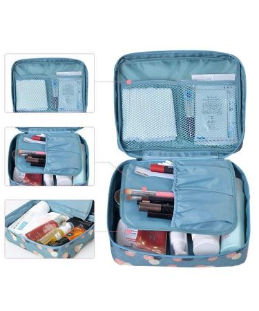 LKMY Portable Makeup Bag - Waterproof Cosmetic Organizer with Flower Pattern | Travel Culture Storage Bag for Women & Girls - Buy Online on GoSupps.com