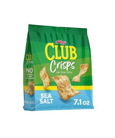 Kelloggs Club Cracker Crisps, Baked Snack Crackers, Party Snacks, Sea Salt, 7.1oz Bag (1 Bag)