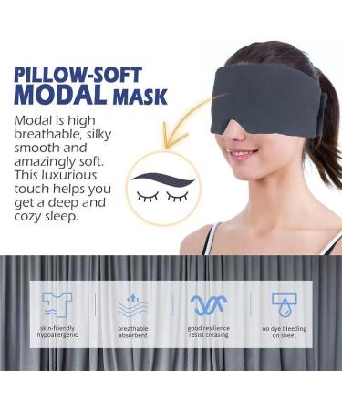 SHETIAN 100% Handmade Cotton Sleep Mask Blackout - Adjustable Breathable Eye Mask for Men, Women, and Children - Upgraded Gray Modal - Buy Online on GoSupps.com