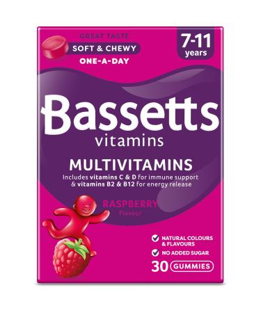 Bassetts Vitamins Multivitamins Raspberry Flavour 7-11 Years 30 Pastilles 30 count (Pack of 1)