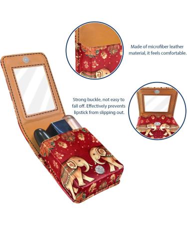Travel Lipstick Organizer Case | Portable Makeup Bag with Mirror | Bohemia Style Ethnic Design | Shop Now - Buy Online on GoSupps.com