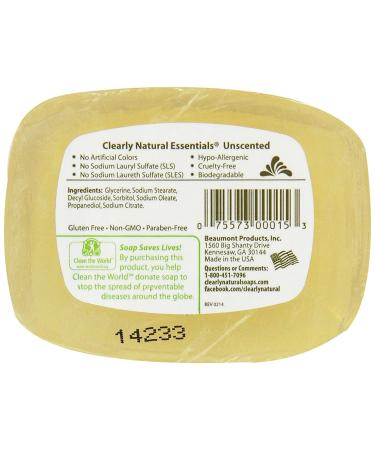 Clearly Natural Glycerin Bar Soap Unscented 4 oz (Pack of 6) - Natural & Gentle Cleansing - Buy Online on GoSupps.com