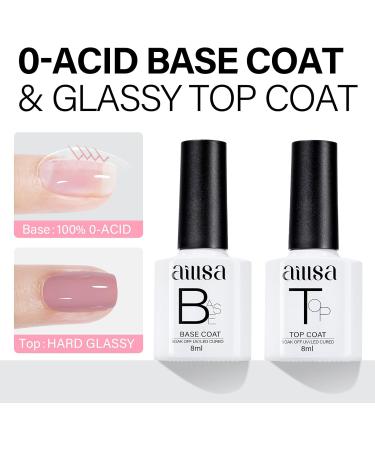 AILLSA Nude Pink Gel Nail Polish Set White Light Pink Mauve Gel Polish with Base and Top Coat Rose Pink Fall Winter Nail Polish Gel Neutral Soak Off U V Starter Kit Gifts French Nail Manicure Salon A7-pink Purple - Buy Online on GoSupps.com