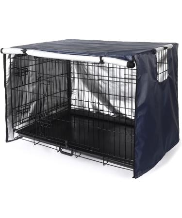 Waterproof 420D Polyester Dog Crate Cover - Fits Most 48 Wire Crates - Durable & Navy - Dog Crate Cover Only - Buy Online on GoSupps.com
