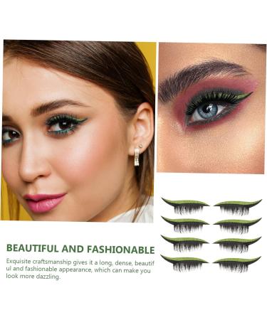 Angoily 28 Pairs False Eyelash Stickers Reusable Eyelash Decals Cat Eye Line Stickers Double Eyelid Tape Colored Eyeliners Eyeliner Sticker with Eyelashes Make up Beauty Products Plastic - Buy Online on GoSupps.com