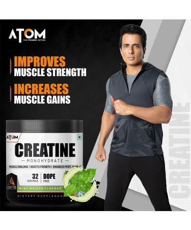 Asitis Nutrition Atom Creatine Monohydrate 250g - 80 Servings Gluten-Free Blue Razz Flavor Enhances Performance & Muscle Gains - International Shipping Available - Buy Online on GoSupps.com
