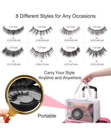 Magnetic Eyelashes with Eyeliners Kit - 8 Pairs 3D/6D Natural Look No Glue Needed - International Shipping Available - Buy Online on GoSupps.com