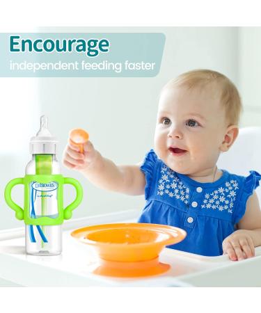 Dr. Brown Narrow Baby Bottle Handles - Easy Grip Bottle Holder for Baby Transition - BPA-Free Silicone - Pack of 4 - Buy Online on GoSupps.com