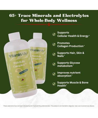 VitaminAlly FulviLife Mineral Complex | Clinically Studied Fulvic Ionic Mineral Complex | Supports Cellular Health, Bone and Muscle Health, Hair, Skin and Nails | Plant Powered |16 Servings - Buy Online on GoSupps.com