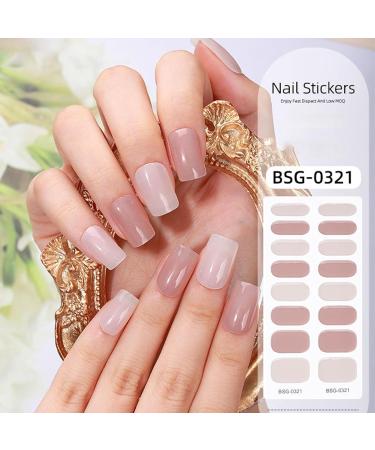 Gel Nail Stickers Semi Cured Gel Nails - 16PCS Stickers Nail Wraps Soft Self-Adhesive - Semi Cured Gel Nail Wraps Gel Nail Stickers - Glossy & Long Lasting Gel Nail Stickers Need UV Light (Nude) - Buy Online on GoSupps.com