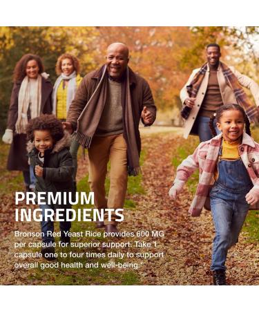 Bronson Red Yeast Rice 600 MG Monascus Purpureus Herbal Health, Non-GMO, 120 Capsules 120 Count (Pack of 1) - Buy Online on GoSupps.com