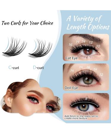Lash Clusters 168 Pcs Thin Band Soft Eyelash Extensions D-Mix (10-16mm) Crocus & Dandelion - Buy Online on GoSupps.com