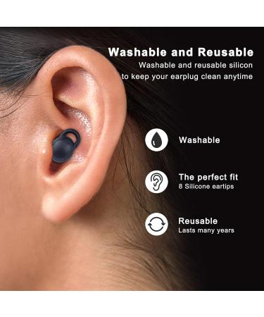 High-Quality Reusable Ear Plugs for Sleeping Noise Cancelling & Hearing Protection - Perfect for Work Concerts Swimming & More - Black Silicone - Buy Online on GoSupps.com