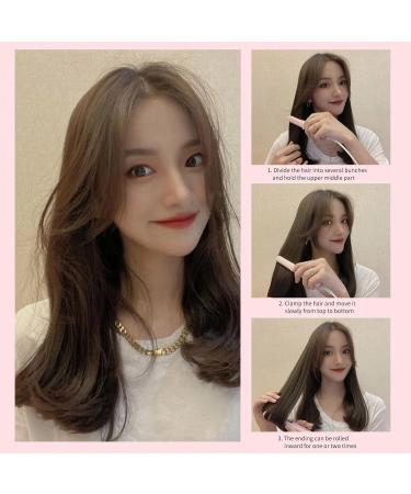 2-in-1 Mini Hair Straightener & Curling Iron - Portable Ceramic Travel Hair Tools for Women - Short Hair & Curls - White-Pink - Buy Online on GoSupps.com