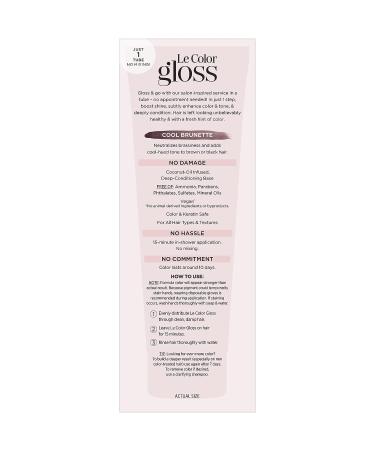 L'Oreal Paris Le Color One Step Toning Hair Gloss - Cool Brunette 4 Fl Oz - Buy Online on GoSupps.com
