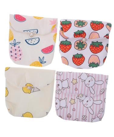 Subscription 4 pieces aunt towel pocket diaper travel rulers Cartoon-tampon holder menstrual pillow bag wipes the coupling of breastfeeding pillow holding caricature oversized pad Miss Linen-