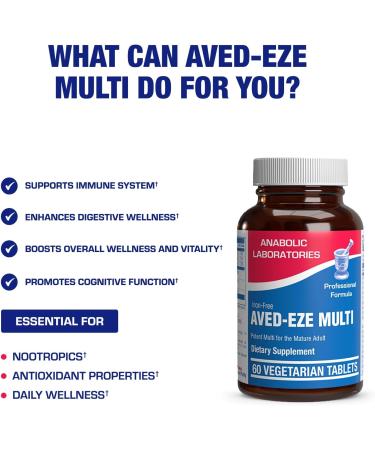 Iron Free Multivitamin for Women 50 and Over - Gentle Easy to Digest Over 50 Multivitamin for Men & Women with 30 Nutrients for Comprehensive Wellness & Immune Support - Made in The US - 30 Servings - Buy Online on GoSupps.com