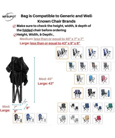 Premium 420D Polyester Replacement Bag for Outdoor Folding Camping Chair - Black Medium Size - Buy Online on GoSupps.com